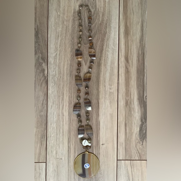 Vintage Genuine Onyx Handcrafted sundisk statement necklace - Picture 6 of 10